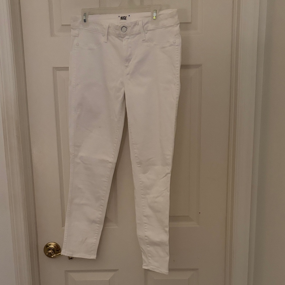 PAIGE Women's White Skinny Jeans
